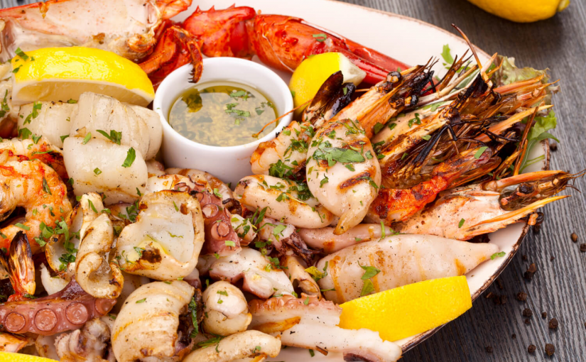 Grilled fresh seafood, one of the many possibilities at several Murrells Inlet restaurants.